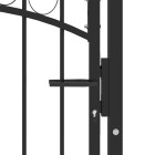 Portail de clôture avec dessus arqué acier 100x150 cm noir