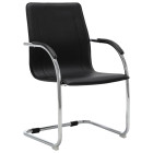 Chaise de bureau cantilever noir similicuir