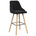 Tabourets de bar lot de 2 noir velours