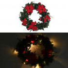 Couronne de Noël avec lumières LED Vert 60 cm PVC