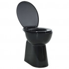 Toilette haute sans bord fermeture douce 7 cm Céramique Noir