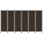 Cloison de séparation 6 panneaux marron 300x180 cm