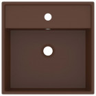 Lavabo carré à trop-plein marron 41x41 cm céramique - Couleur au choix