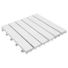 Carreaux de terrasse 10 pcs blanc 30x30 cm bois d'acacia solide