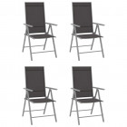 Chaises de jardin pliables 4 pcs textilène noir