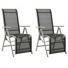 Chaises de jardin 2 pcs textilène et aluminium argenté