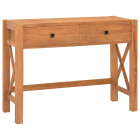 Bureau avec 2 tiroirs 100x40x75 cm bois de teck