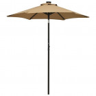 Parasol avec lumières led taupe 200x211 cm aluminium