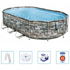 Ensemble de piscine ovale power steel comfort 610x366x122 cm