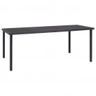 Table à dîner d'extérieur anthracite 190x90x74 cm acier