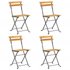 Chaises de bistro pliables 4 pcs bois d'acacia massif