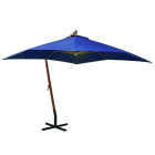 Parasol suspendu avec mât bleu azuré 3 x 3 m bois de sapin massif helloshop26 02_0008708