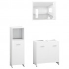 Ensemble de meubles de salle de bain 3 pcs blanc aggloméré