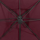 Parasol déporté à double toit 300x300 cm rouge bordeaux