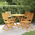 Mobilier à dîner de jardin pliable 5 pcs bois d'acacia solide