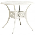 Table de jardin blanc 90x90x74 cm aluminium coulé