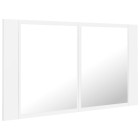 Armoire salle de bain à miroir led 80 x 12 x 45 cm acrylique blanc helloshop26 02_0006651