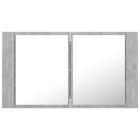 Armoire de salle de bain à miroir led 80 x 12 x 45 cm acrylique gris helloshop26 02_0006612