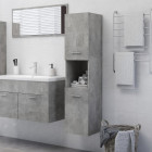 Armoire de salle de bain gris béton 30x30x130 cm aggloméré