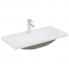 Lavabo encastré avec robinet 81x39x18 cm céramique blanc