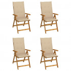 Chaises inclinables de jardin 4 pcs avec coussins bois d'acacia