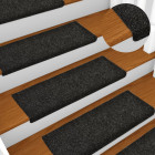 Tapis de marches d'escalier 10 pcs noir 65x25 cm aiguilleté