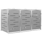 Abri pour trois poubelles 207x77,5x115 cm inox