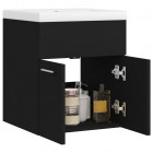 Armoire avec lavabo intégré noir aggloméré