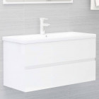 Armoire avec lavabo intégré blanc brillant aggloméré