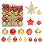 Ensemble de boules de noël 70 pcs doré et rouge