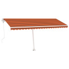 Auvent automatique capteur de vent/led 500x300 cm orange marron