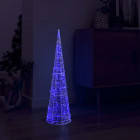  Cône lumineux décoratif pyramide à LED Acrylique Bleu 90 cm
