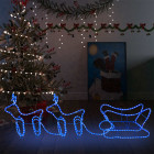 Décoration de noël d'extérieur renne et traîneau 576 led