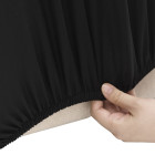 Housse extensible de canapé 4 places noir jersey de polyester