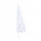  Demi-arbre de Noël artificiel avec LED et boules Blanc 120 cm