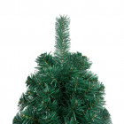 Demi-arbre de noël artificiel avec led et boules vert 180 cm