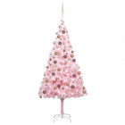  Arbre de Noël artificiel avec LED et boules Rose 240 cm PVC