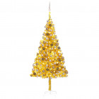  Arbre de Noël artificiel avec LED et boules Doré 210 cm PET