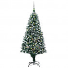  Arbre de Noël artificiel LED et boules et pommes de pin 210 cm