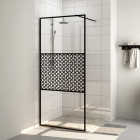 Paroi de douche avec verre esg transparent 100x195 cm noir