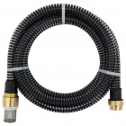 Tuyau d'aspiration avec raccords en laiton 5 m 25 mm noir