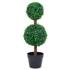 Plante de buis artificiel avec pot forme de boule vert 60 cm