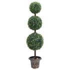 Plante de buis artificiel avec pot forme de boule vert 118 cm