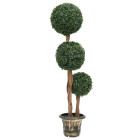 Plante de buis artificiel avec pot forme de boule vert 119 cm
