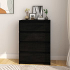 Armoire d'appoint noir 60x36x84 cm bois de pin massif