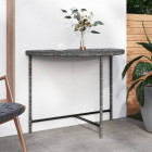 Table de jardin gris 100x50x75 cm résine tressée