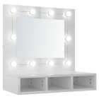 Armoire à miroir avec led 60 x 31,5 x 62 cm blanc brillant helloshop26 02_0006657