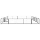 Chenil extérieur cage enclos parc animaux chien 40 m² acier noir  02_0000535