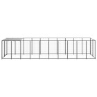 Chenil extérieur cage enclos parc animaux chien 6,05 m² 110 cm acier noir  02_0000546