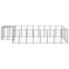 Chenil extérieur cage enclos parc animaux chien 10,89 m² 110 cm acier noir